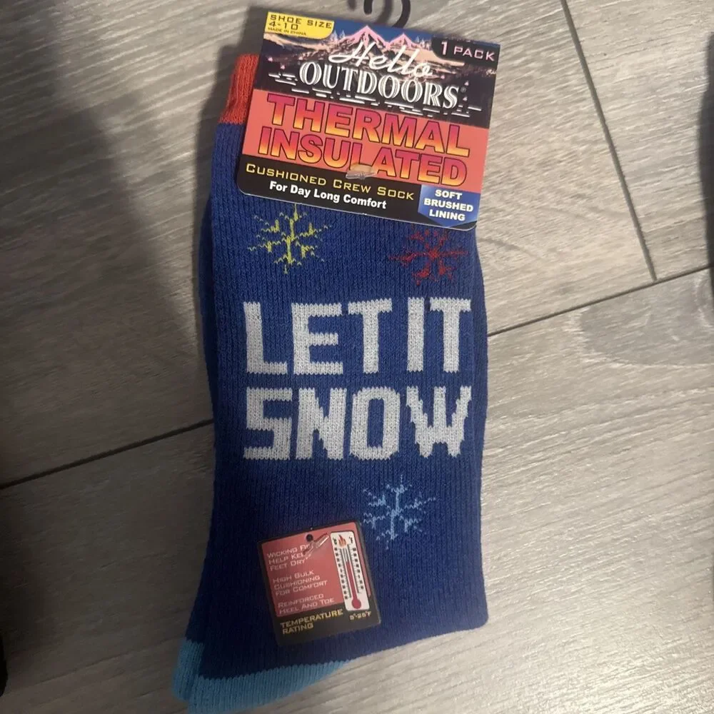 Hello Outdoors 5 thermal insulated cushioned crew sock shoe size 4–10